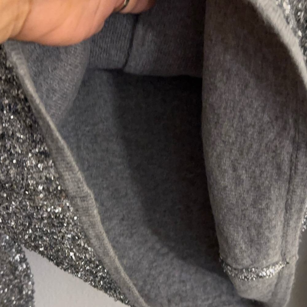 J.Crew CE724 Button-front Cardigan M Silver Grey Sparkly‎ Lambswool - Picture 10 of 11